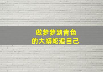 做梦梦到青色的大蟒蛇追自己