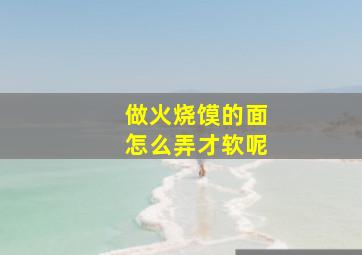 做火烧馍的面怎么弄才软呢