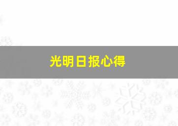 光明日报心得