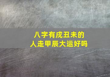 八字有戌丑未的人走甲辰大运好吗