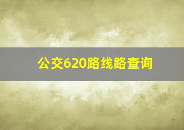 公交620路线路查询