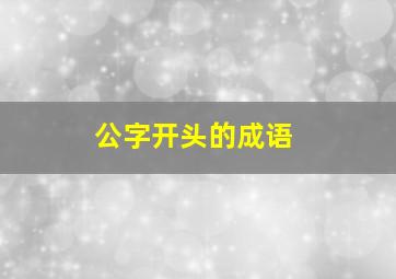 公字开头的成语