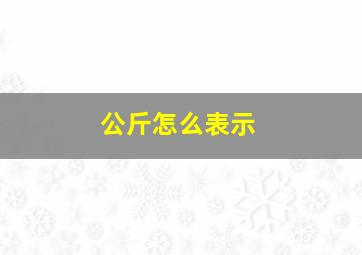 公斤怎么表示