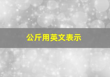 公斤用英文表示