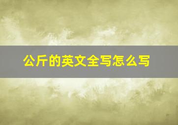 公斤的英文全写怎么写