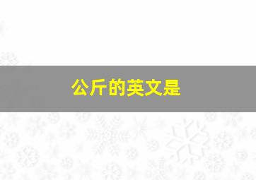 公斤的英文是