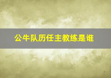 公牛队历任主教练是谁