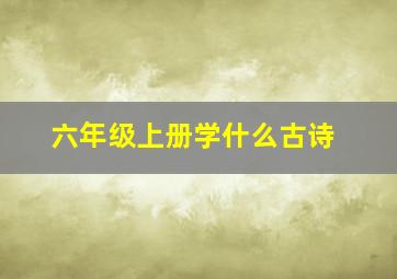 六年级上册学什么古诗