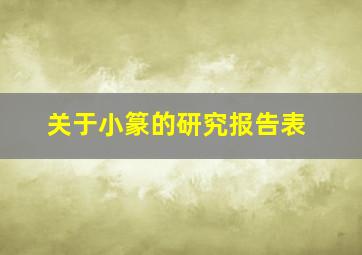 关于小篆的研究报告表