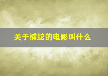 关于捕蛇的电影叫什么