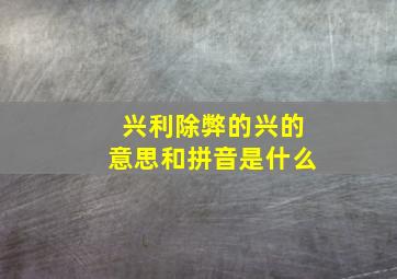 兴利除弊的兴的意思和拼音是什么