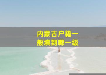 内蒙古户籍一般填到哪一级