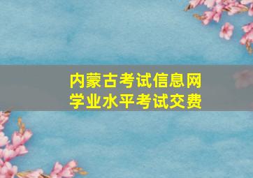 内蒙古考试信息网学业水平考试交费