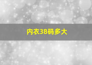 内衣38码多大