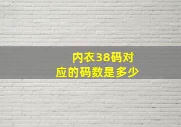 内衣38码对应的码数是多少