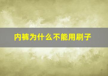 内裤为什么不能用刷子