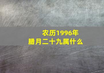 农历1996年腊月二十九属什么