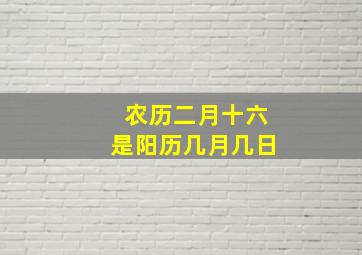 农历二月十六是阳历几月几日