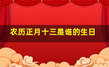 农历正月十三是谁的生日