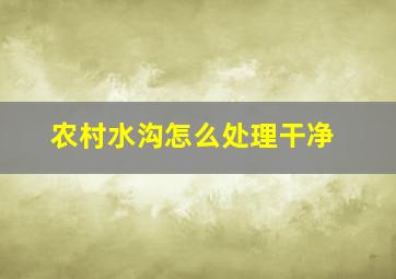 农村水沟怎么处理干净