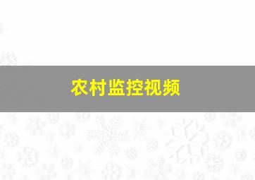 农村监控视频