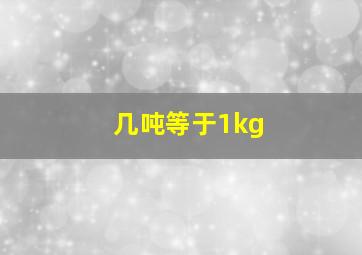 几吨等于1kg