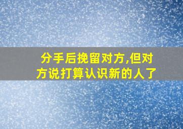 分手后挽留对方,但对方说打算认识新的人了