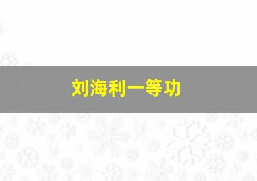 刘海利一等功