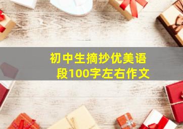 初中生摘抄优美语段100字左右作文