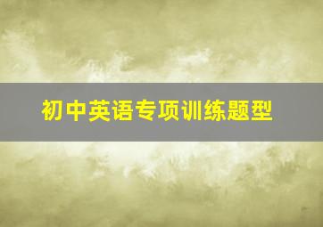 初中英语专项训练题型