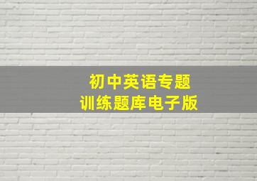 初中英语专题训练题库电子版