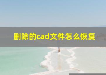 删除的cad文件怎么恢复