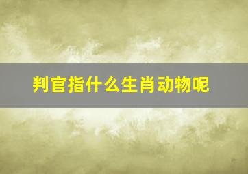 判官指什么生肖动物呢