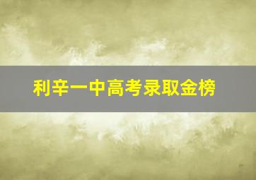 利辛一中高考录取金榜