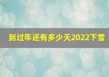 到过年还有多少天2022下雪