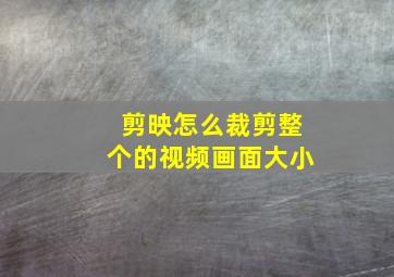 剪映怎么裁剪整个的视频画面大小