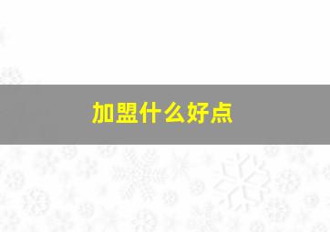 加盟什么好点