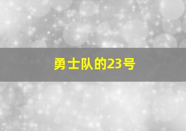 勇士队的23号