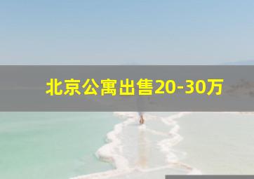 北京公寓出售20-30万