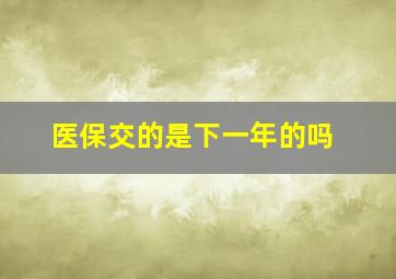 医保交的是下一年的吗