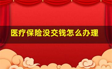 医疗保险没交钱怎么办理