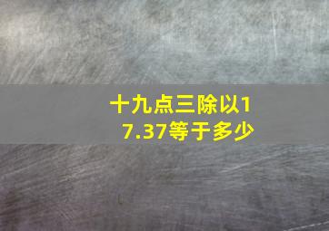 十九点三除以17.37等于多少