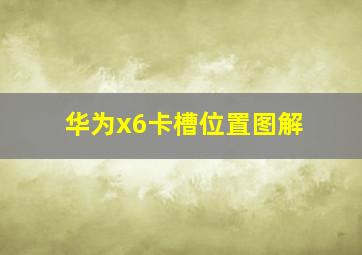 华为x6卡槽位置图解