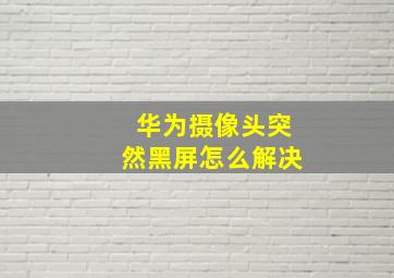 华为摄像头突然黑屏怎么解决