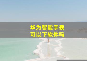 华为智能手表可以下软件吗