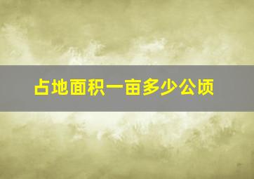 占地面积一亩多少公顷