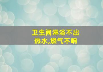 卫生间淋浴不出热水,燃气不响