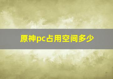 原神pc占用空间多少