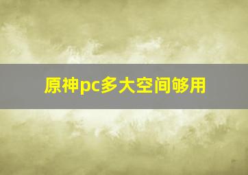 原神pc多大空间够用