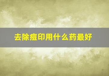 去除痘印用什么药最好